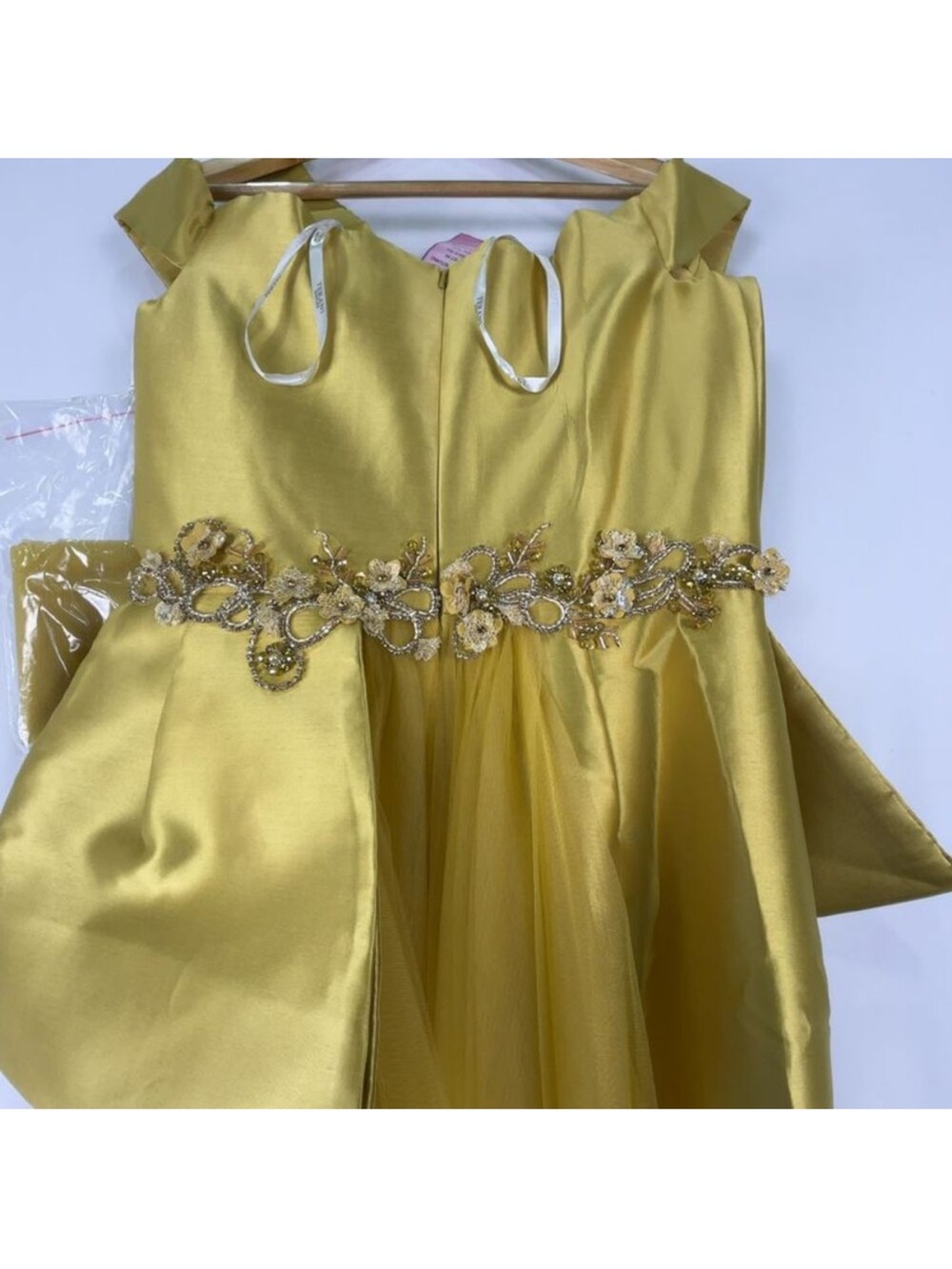 Terani Couture Mustard Yellow Satin Mikaido Mermaid Gown - Picture 4 of 13